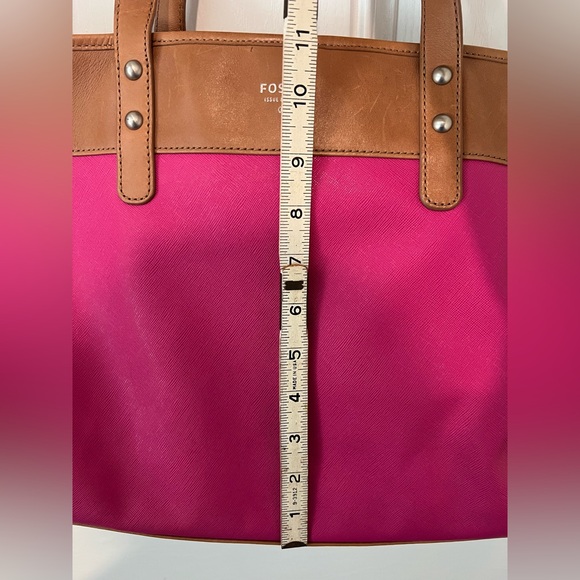 Fossil Women's Sydney Shopper Shoulder Tote Bag Purse Magenta Pink Fuschia EUC! - Picture 13 of 16